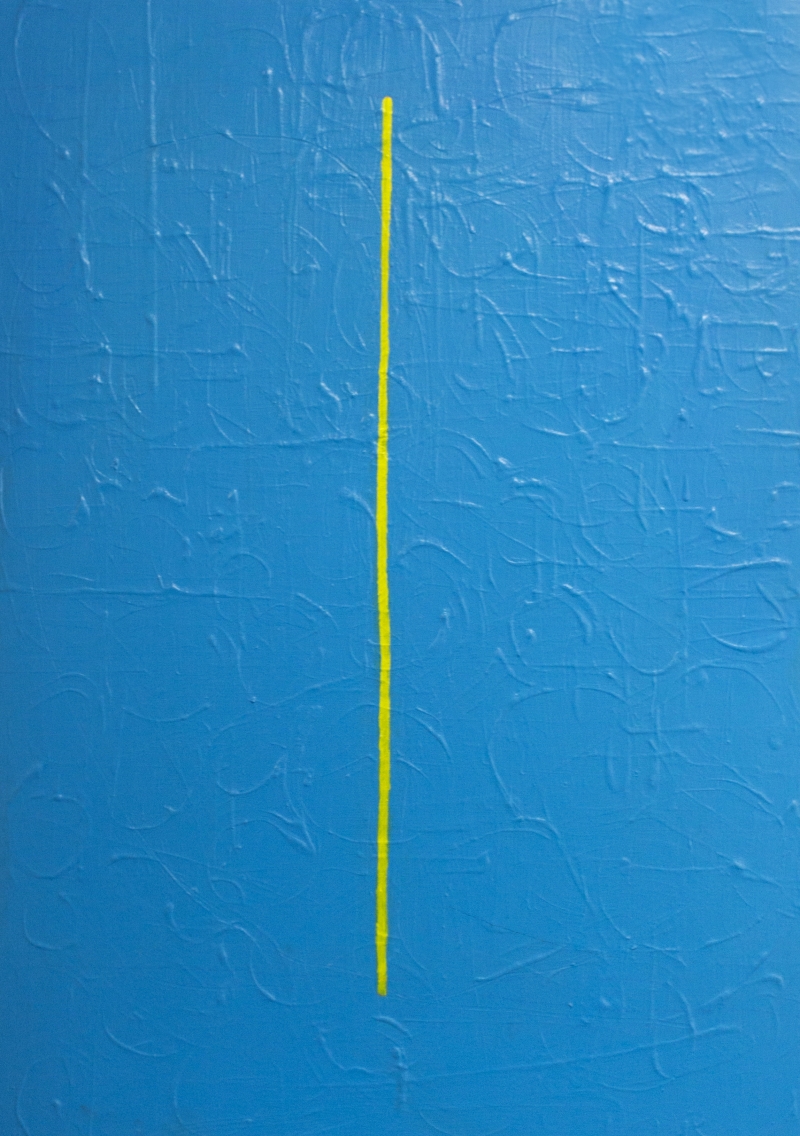 toni font - pollensa - 2017 linea sobre blau pintura vinilica sobre madera 130x100