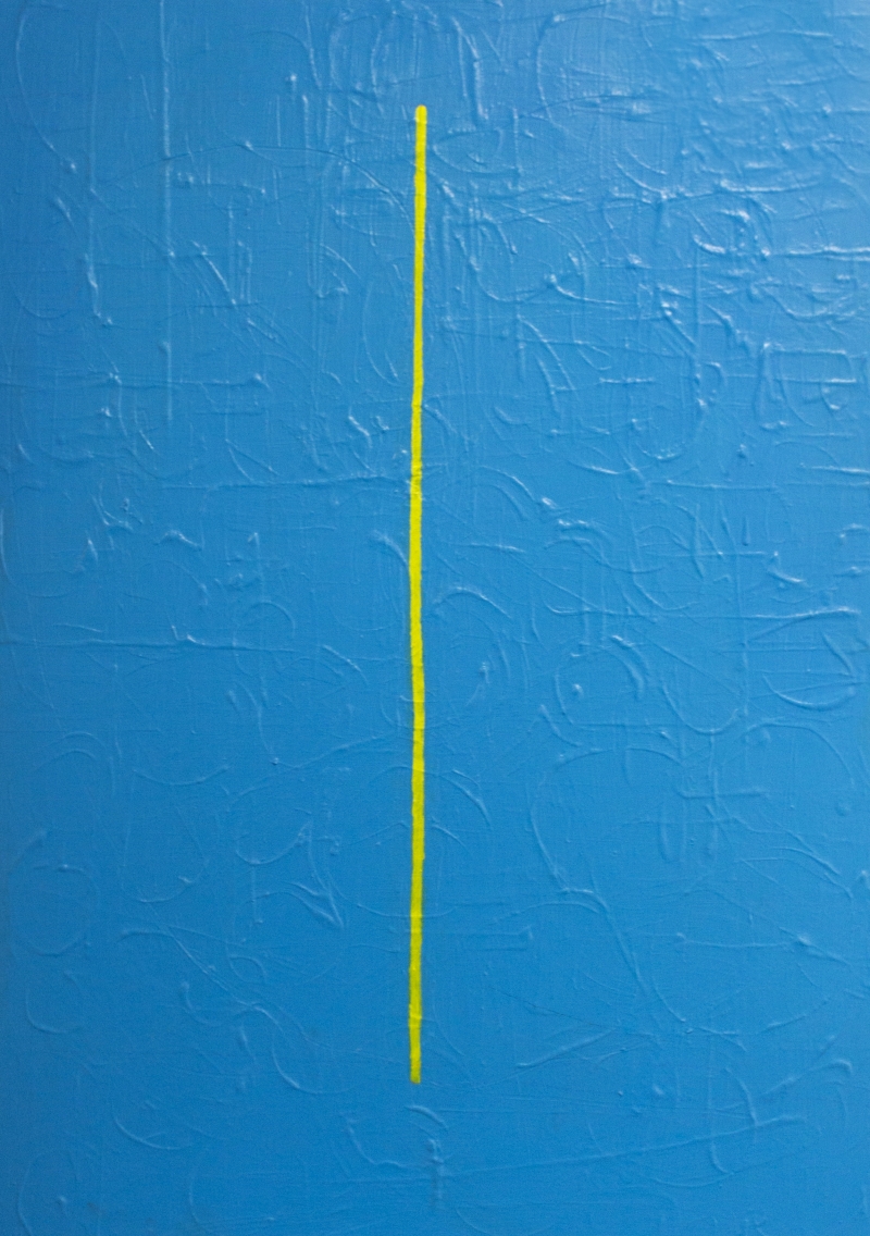 toni font - pollensa - 2017 linea sobre blau pintura vinilica sobre madera 130x100