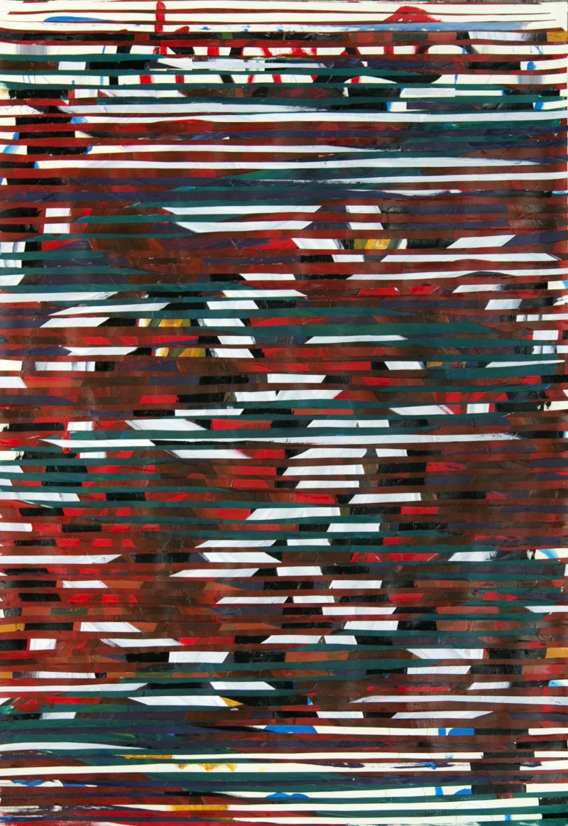 toni font - pollensa - 2018 pintura fragmentada vermell collage 100x70 